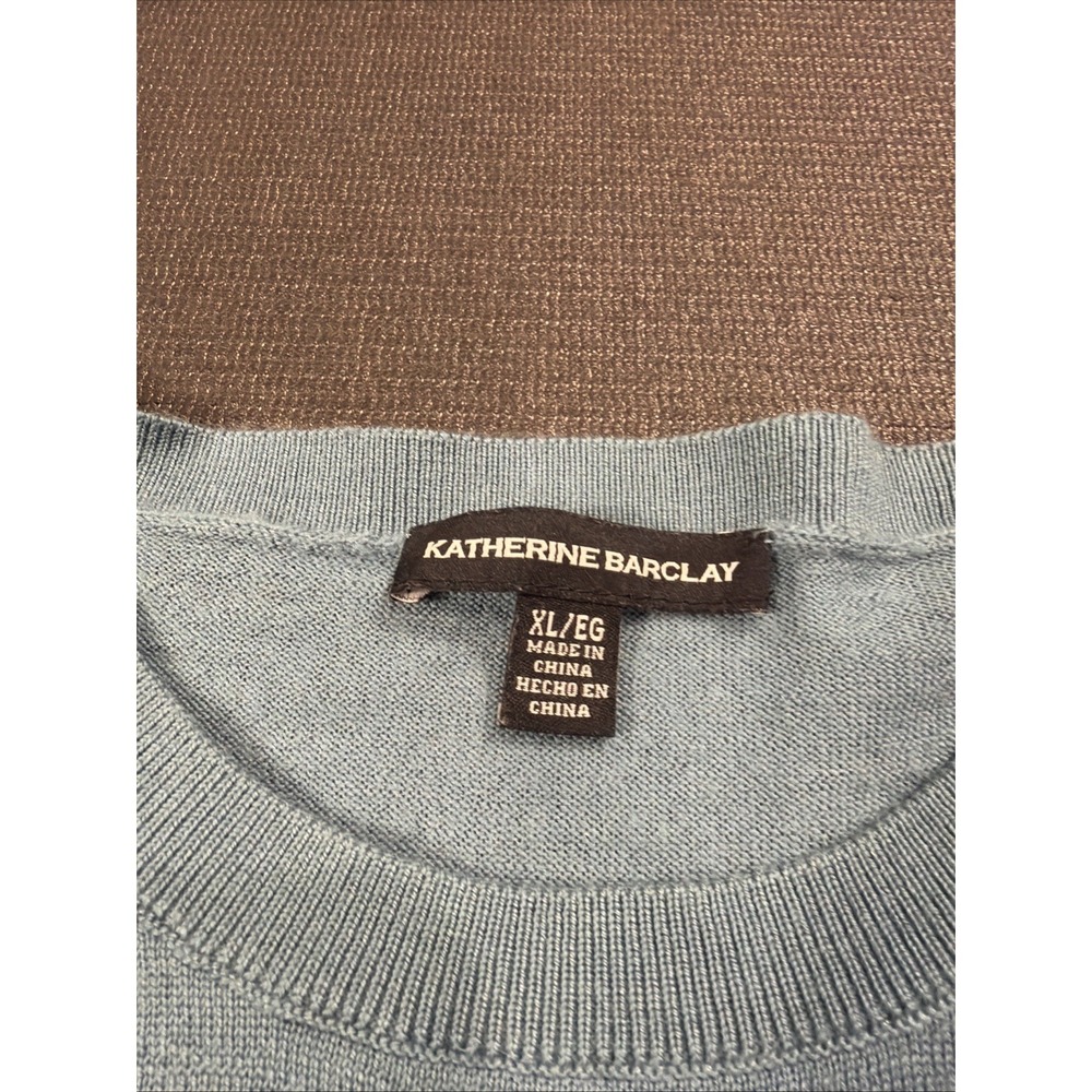 Katherine Barclay Extra Fine Merino Wool Long Sleeve‎ Pull Over Sweater Blue XL - Picture 2 of 5